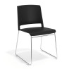 Silla confidente Lotus, estructura patin - NEGRO