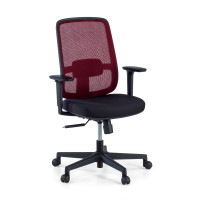 Silla de oficina profesional Sugar black, uso 8 horas - rojo