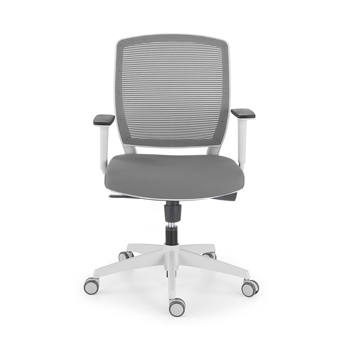 silla giratoria gris nicole white silla estructura blanca malla 3