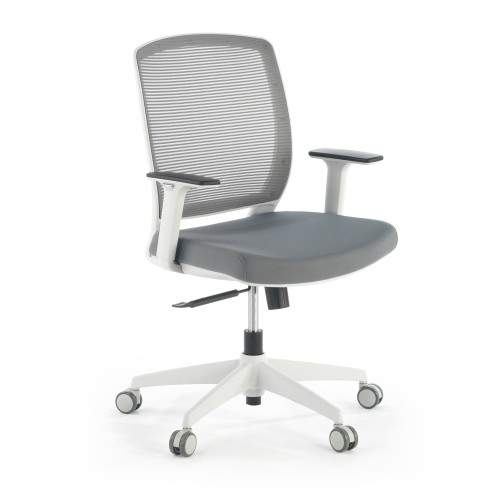 Silla de escritorio giratoria Nicole white - Gris