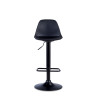 taburete de oficina negro nordic taburete patas de metal piel sintetica 3