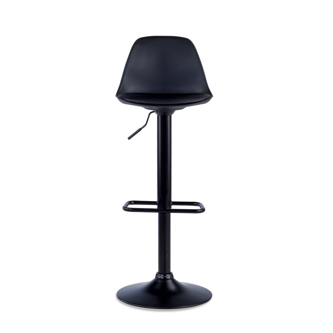 taburete de oficina negro nordic taburete patas de metal piel sintetica 4