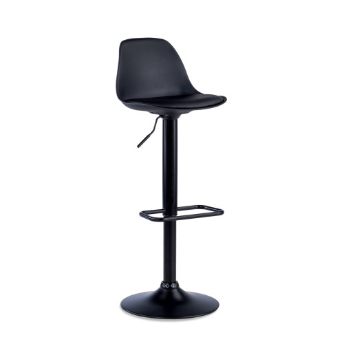 Taburete de oficina Nordic, patas de metal - NEGRO