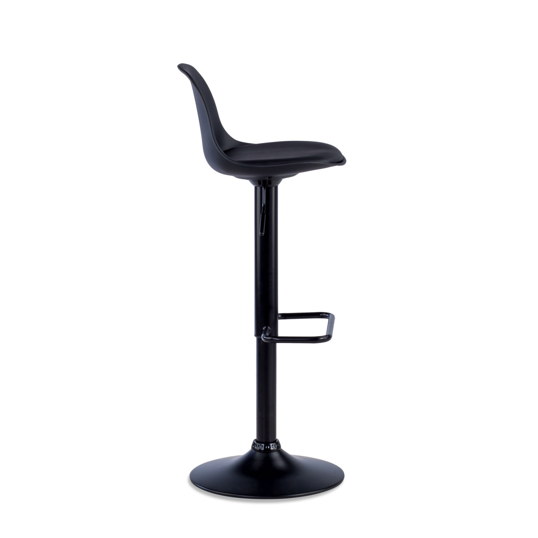 taburete de oficina negro nordic taburete patas de metal piel sintetica 5