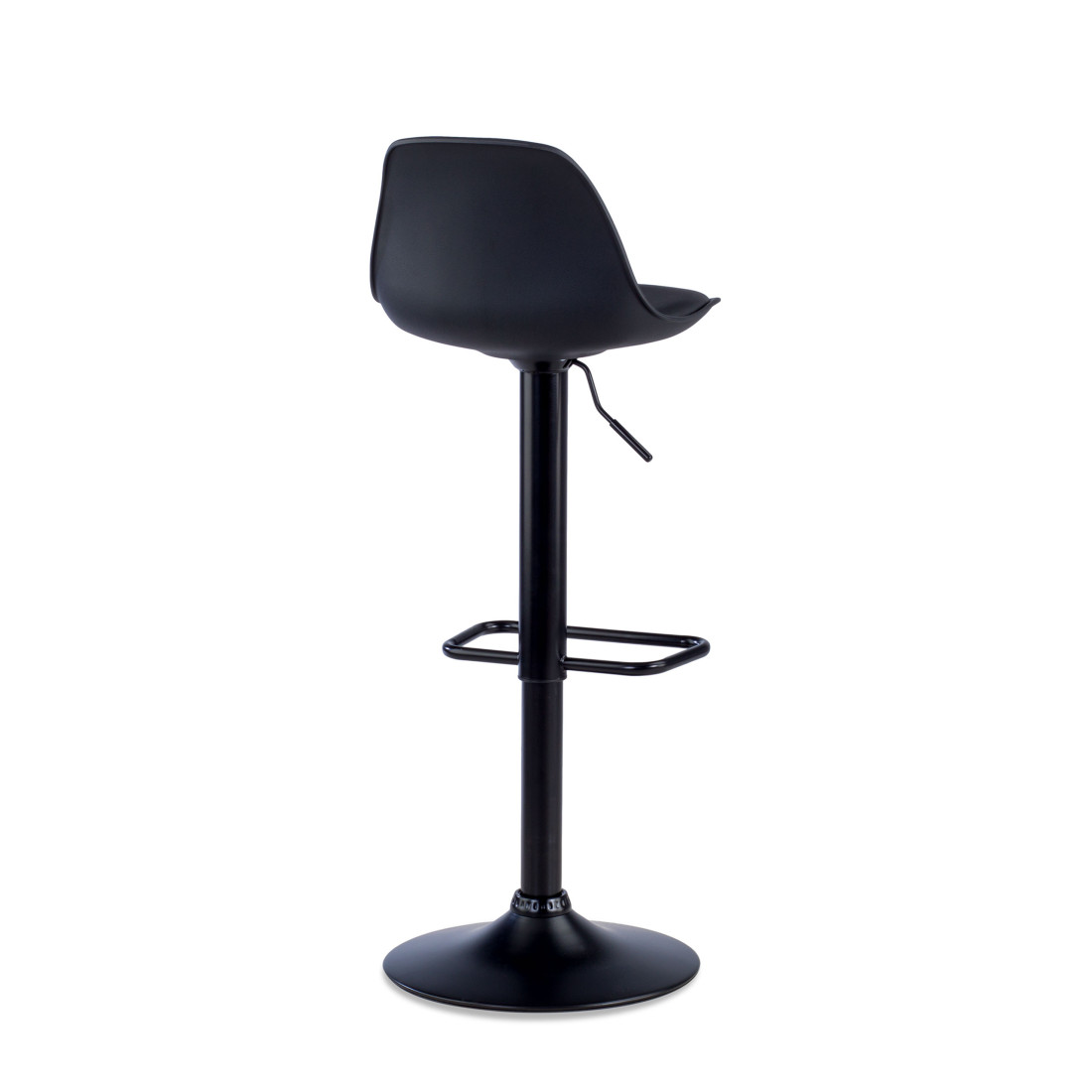 taburete de oficina negro nordic taburete patas de metal piel sintetica 6