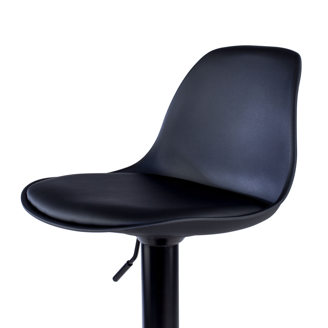 taburete de oficina negro nordic taburete patas de metal piel sintetica 8