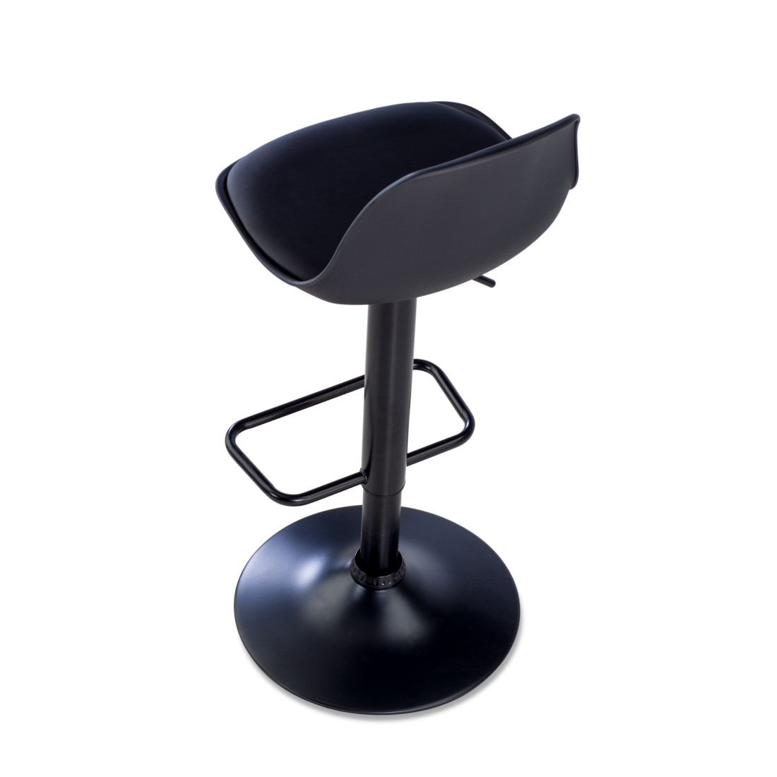 taburete de oficina negro nordic taburete patas de metal piel sintetica 11