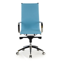 Silla oficina de diseño Croma, respaldo alto - Azul Celeste Second image