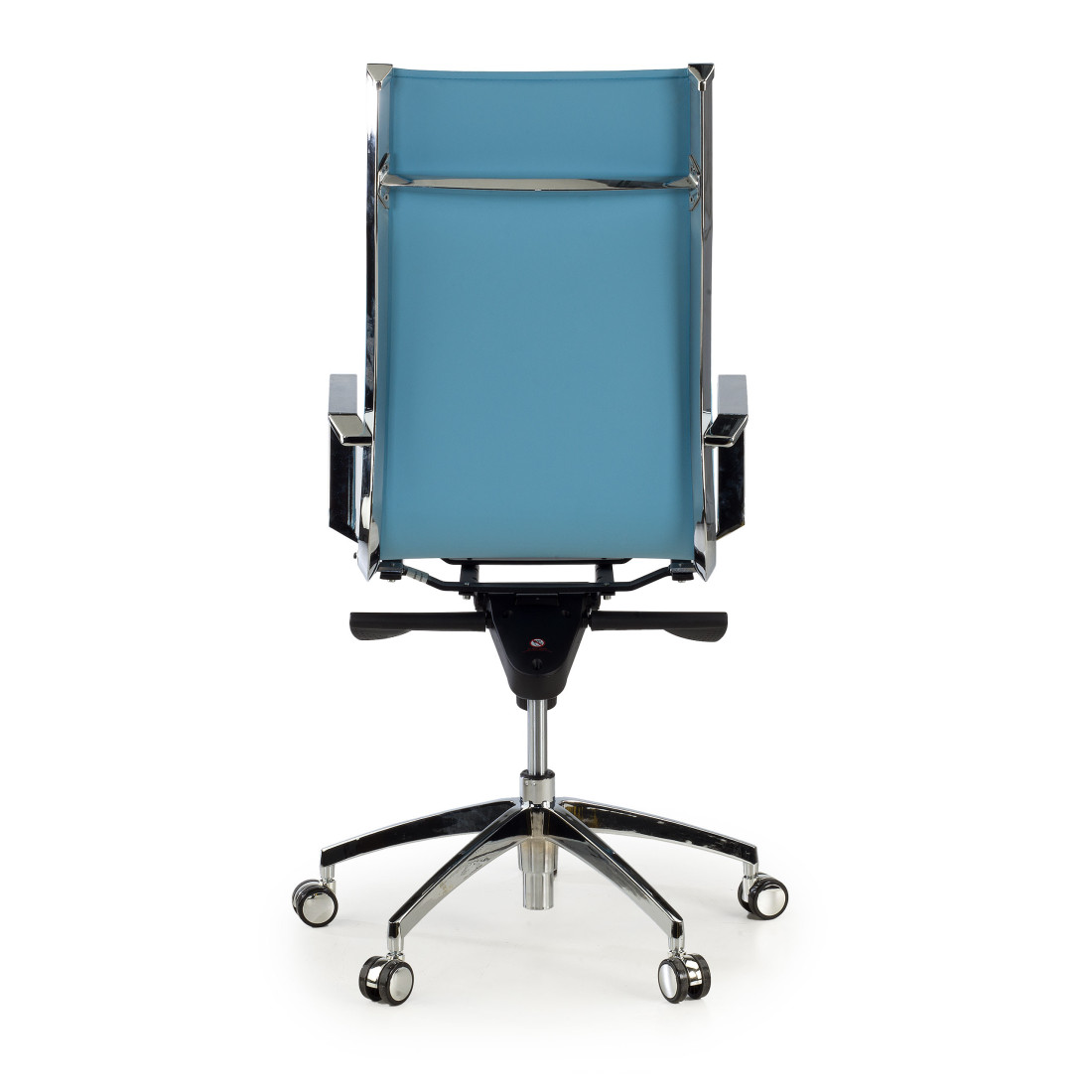sillon de oficina azul celeste croma estructura cromada ecopiel piel sintetica 5