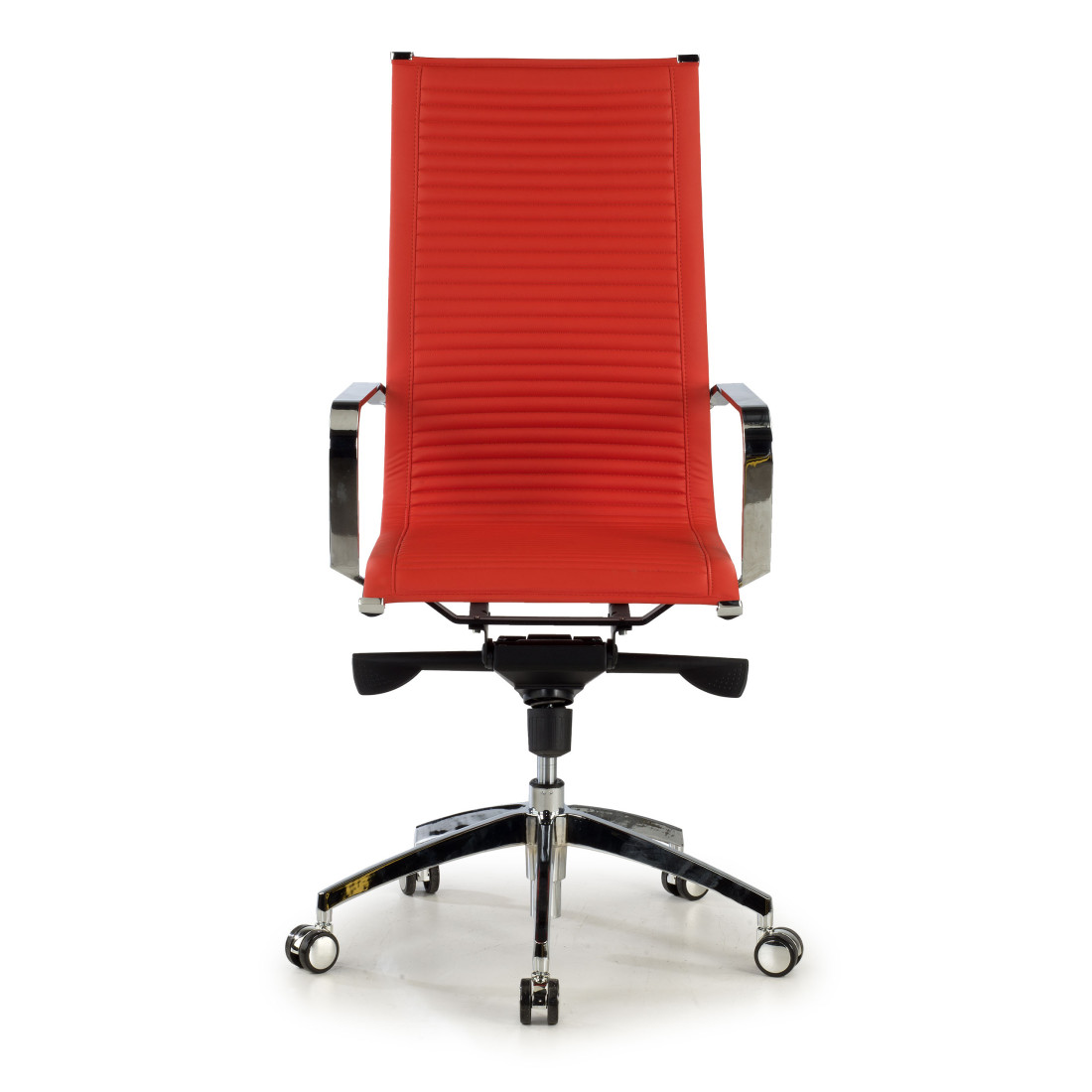 sillon de oficina rojo croma estructura cromada ecopiel piel sintetica 2