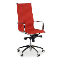 Silla oficina de diseño Croma, respaldo alto - rojo