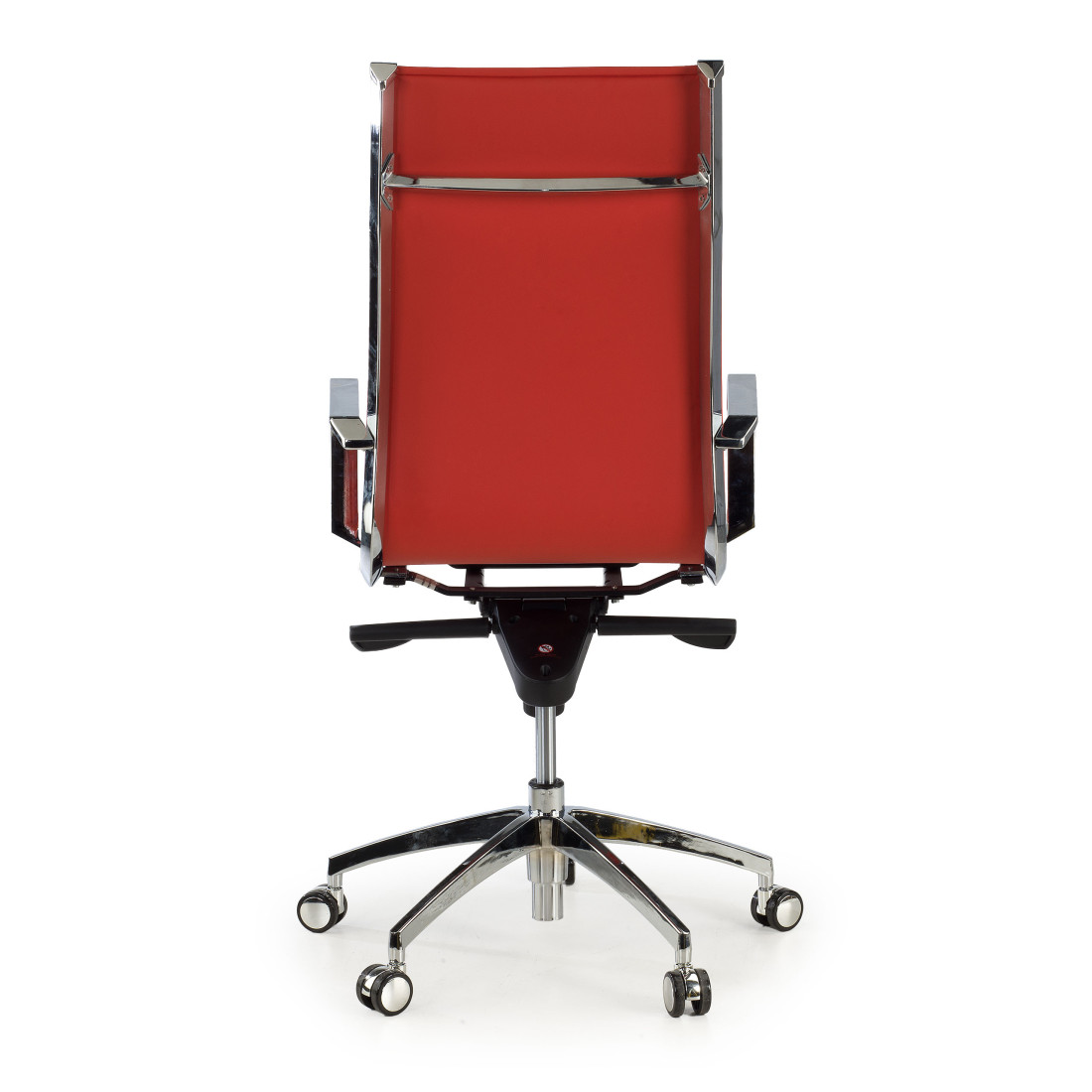 sillon de oficina rojo croma estructura cromada ecopiel piel sintetica 5