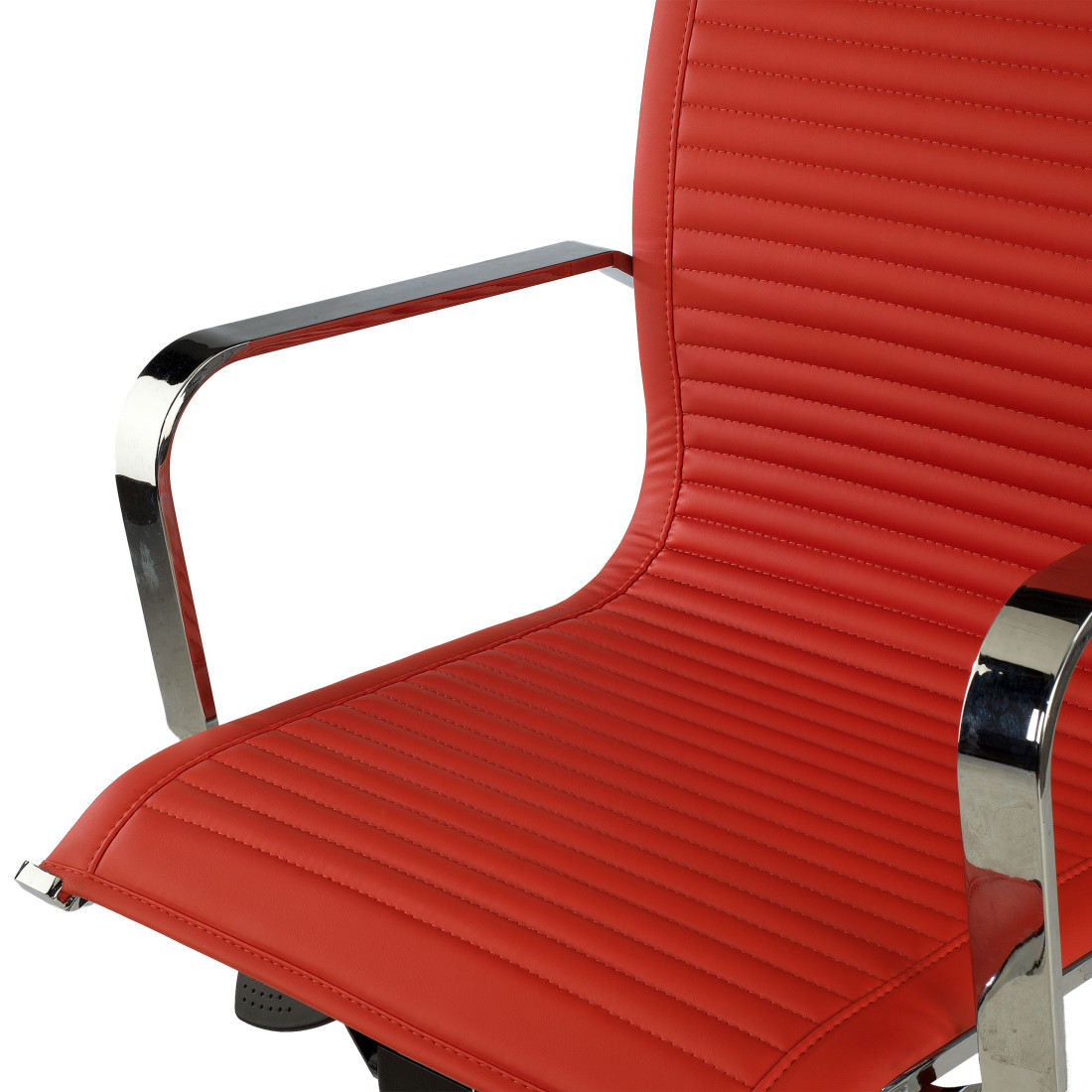 sillon de oficina rojo croma estructura cromada ecopiel piel sintetica 7