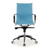 sillon de oficina azul celeste croma estructura cromada ecopiel piel sintetica 3