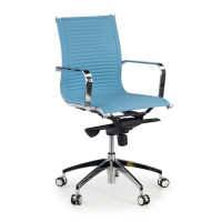 Silla oficina de diseño Croma, respaldo bajo - azul celeste