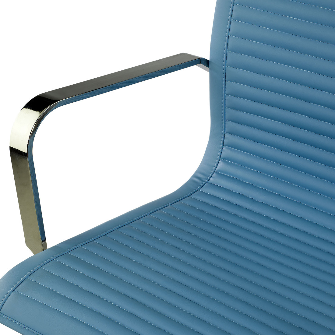 sillon de oficina azul celeste croma estructura cromada ecopiel piel sintetica 8