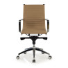 sillon de oficina marron cafe croma estructura cromada ecopiel piel sintetica 3