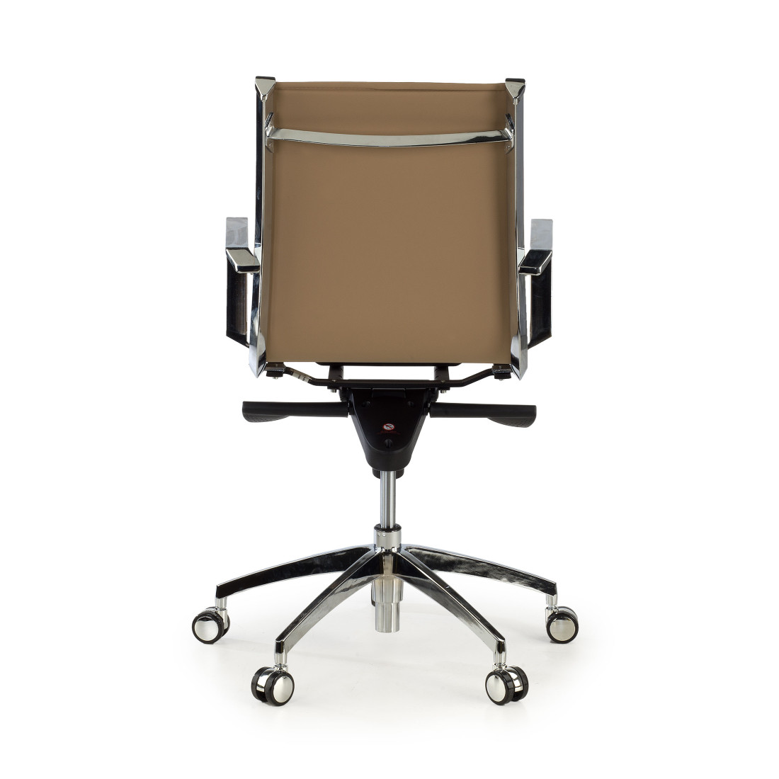 sillon de oficina marron cafe croma estructura cromada ecopiel piel sintetica 6