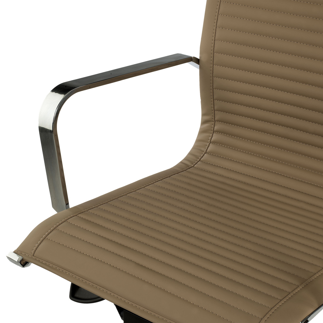 sillon de oficina marron cafe croma estructura cromada ecopiel piel sintetica 8