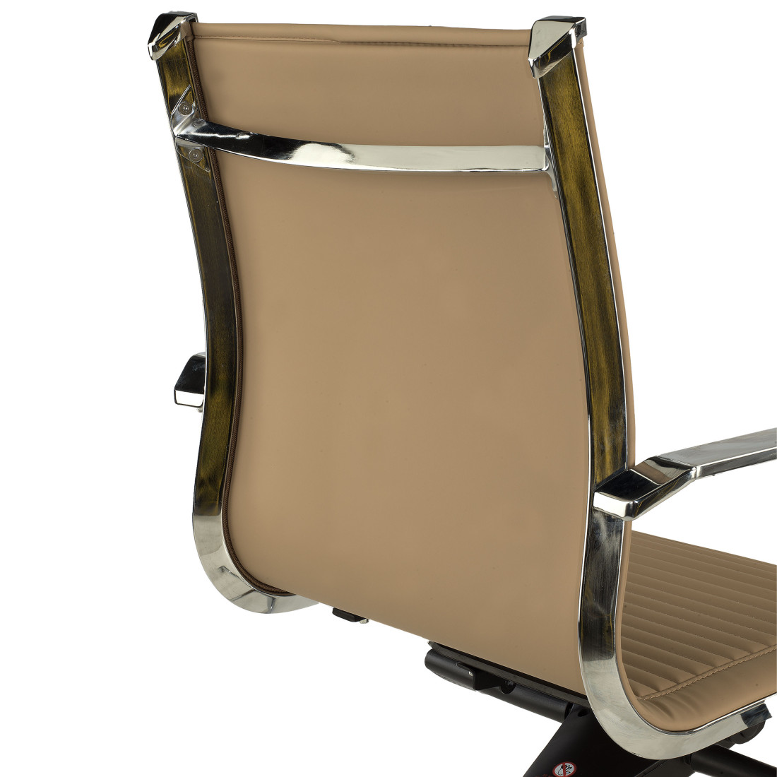 sillon de oficina marron cafe croma estructura cromada ecopiel piel sintetica 9
