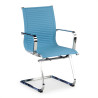 Sillón confidente de oficina Croma, estructura patín - Azul Celeste