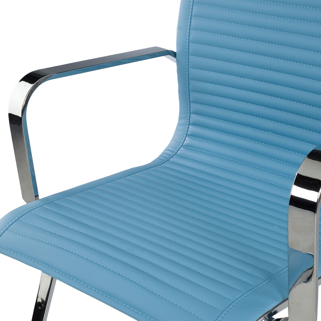 silla confidente azul celeste croma estructura cromada ecopiel piel sintetica 8