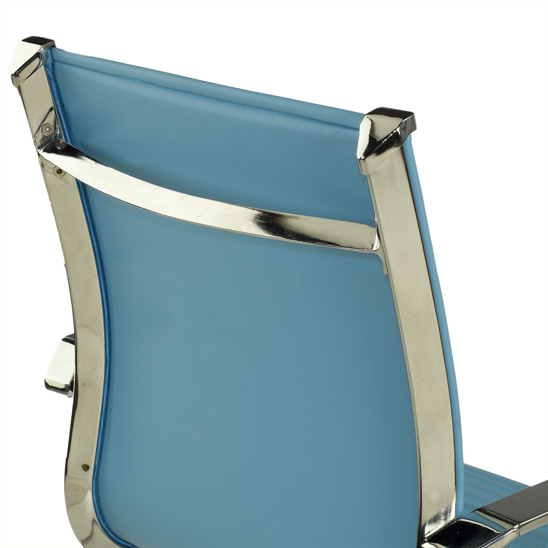 silla confidente azul celeste croma estructura cromada ecopiel piel sintetica 9