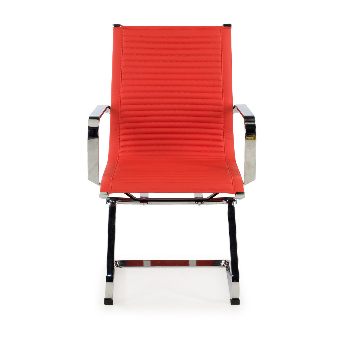silla confidente rojo croma estructura cromada ecopiel piel sintetica 3