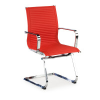 Sillón confidente de oficina Croma, estructura patín - ROJO