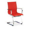 Sillón confidente de oficina Croma, estructura patín - ROJO