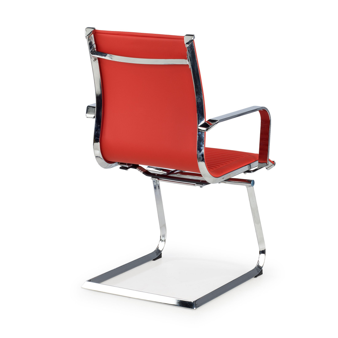 silla confidente rojo croma estructura cromada ecopiel piel sintetica 5