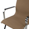 silla confidente marron cafe croma estructura cromada ecopiel piel sintetica 8