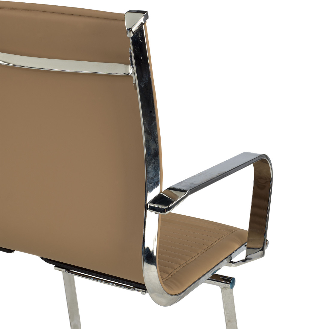 silla confidente marron cafe croma estructura cromada ecopiel piel sintetica 9