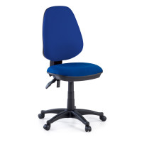 Silla de escritorio en tela Eco, mecanismo asyncron - azul