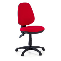 Silla de escritorio en tela Eco, mecanismo asyncron - rojo