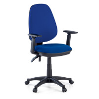 Silla de escritorio en tela Eco Con Brazos, mecanismo asyncron - azul