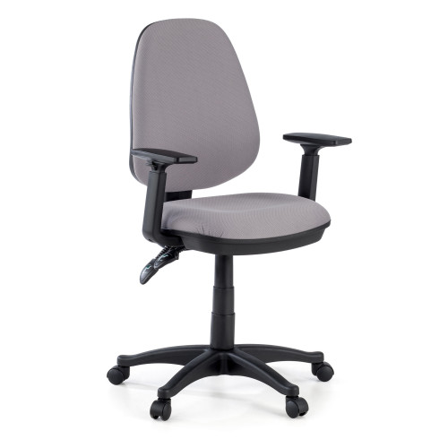 Silla de escritorio en tela Eco Con Brazos, mecanismo asyncron - Gris