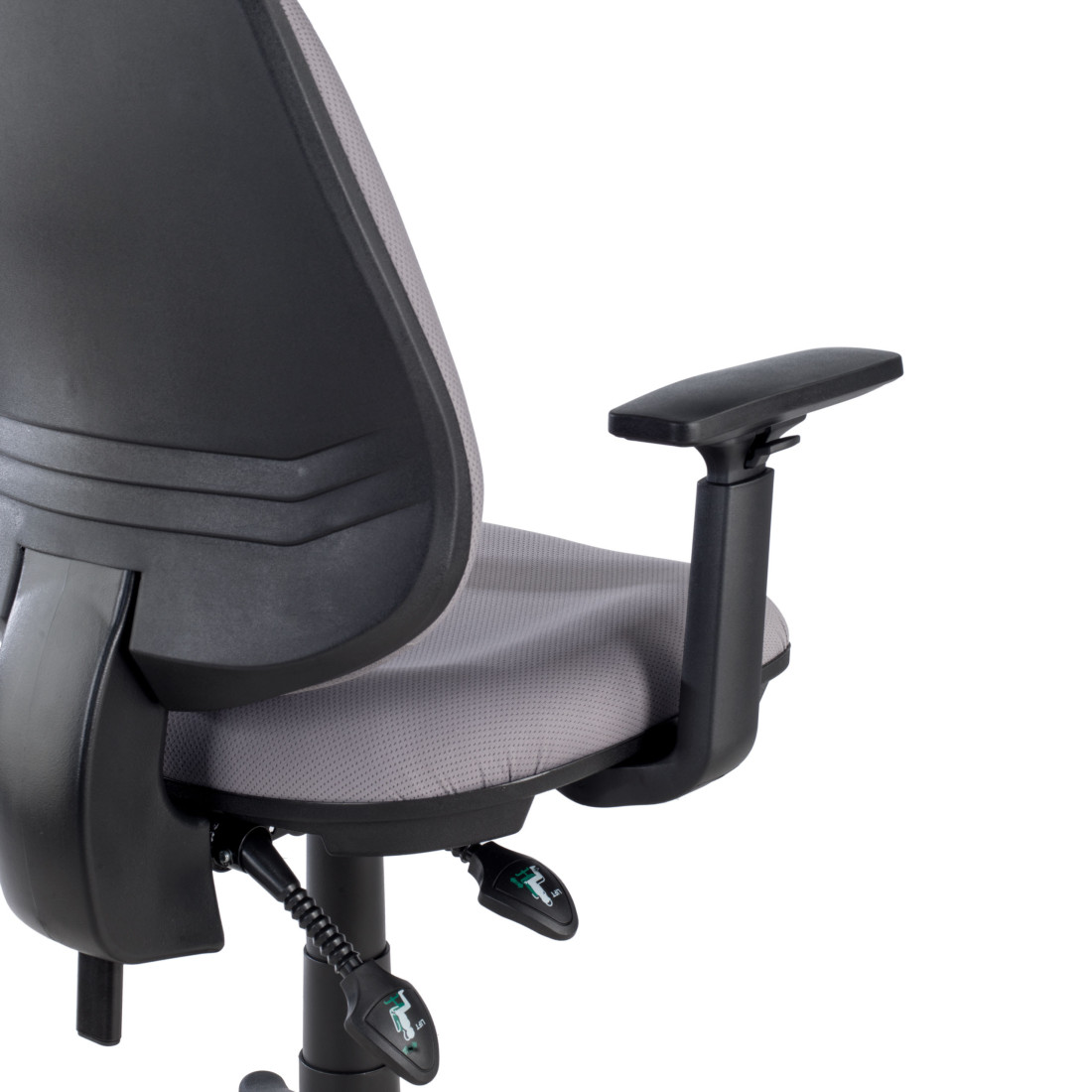silla giratoria gris eco con brazos tela 10