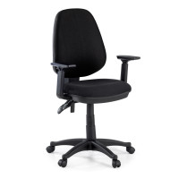 Silla de escritorio en tela Eco Con Brazos, mecanismo asyncron - negro