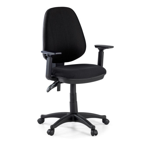 Silla de escritorio en tela Eco Con Brazos, mecanismo asyncron - NEGRO
