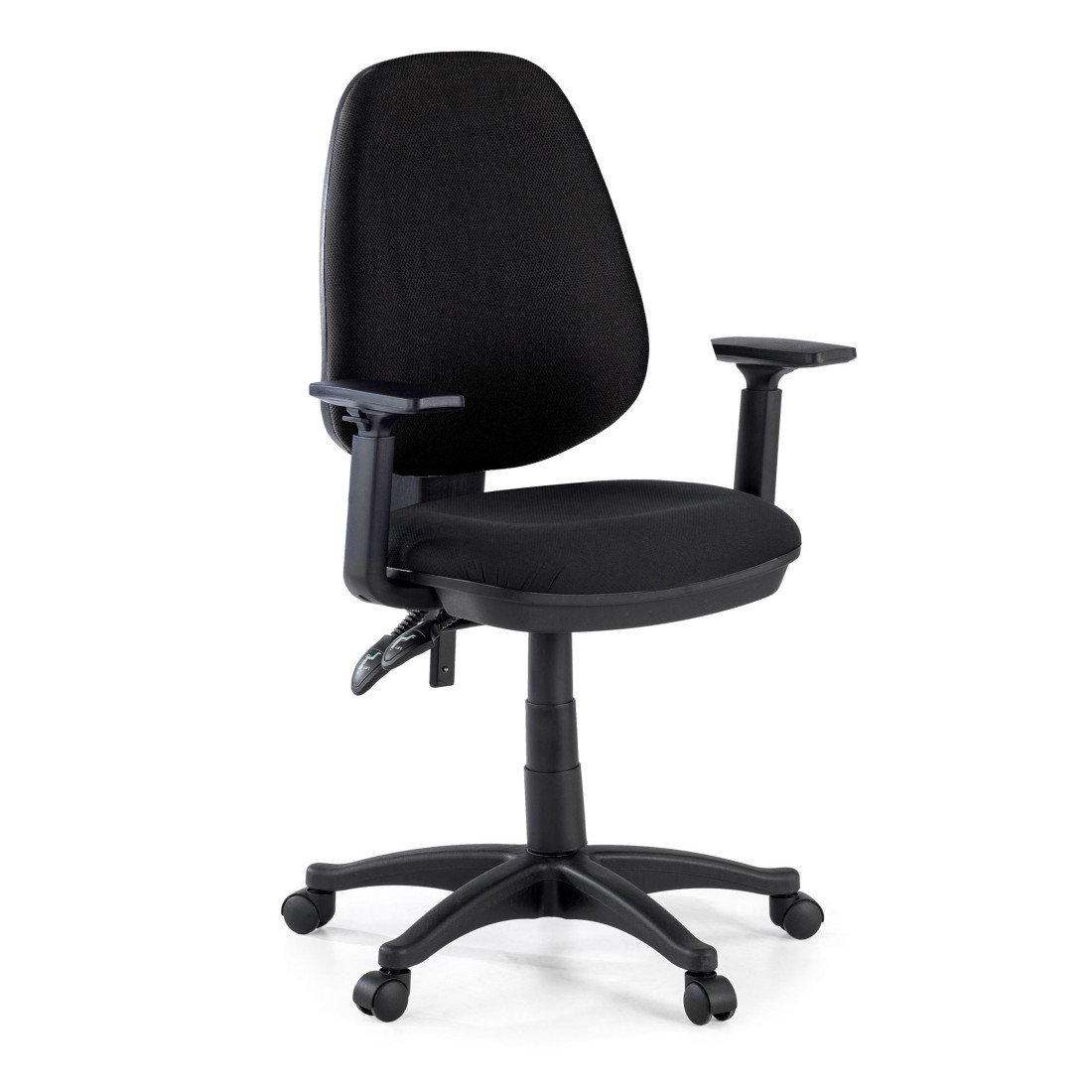 silla giratoria negro eco con brazos tela 1