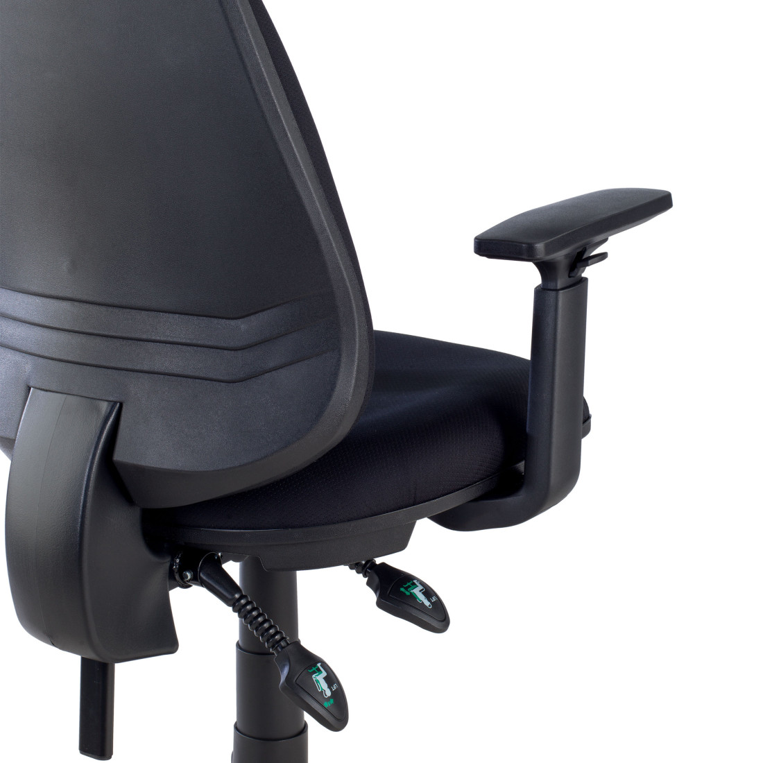 silla giratoria negro eco con brazos tela 10