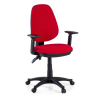 Silla de escritorio en tela Eco Con Brazos, mecanismo asyncron - rojo