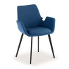 Silla Confidente Elodie, 4 Patas, brazos tapizados, Estructura metálica - AZUL