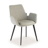 Silla Confidente Elodie, 4 Patas, brazos tapizados, Estructura metálica - Gris