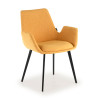 Silla Confidente Elodie, 4 Patas, brazos tapizados, Estructura metálica - Amarillo