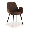 Silla Confidente Elodie, 4 Patas, brazos tapizados, Estructura metálica - Marron