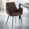 silla confidente marron elodie 4 patas tela 2