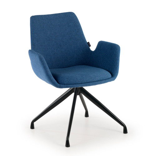 Silla Reuniones Elodie, gran acolchado, estructura giratoria - Negro