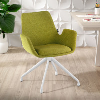 Silla Reuniones Elodie, gran acolchado, estructura giratoria - VERDE, Blanco Second image